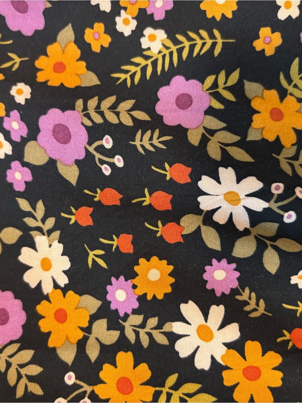 Princess Highway Black Midi Dress with Pink & Orange Floral Print - Picture 4 of 4
